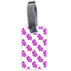 Purple Butterflies On Their Own Way  Luggage Tag (two Sides) by ConteMonfrey