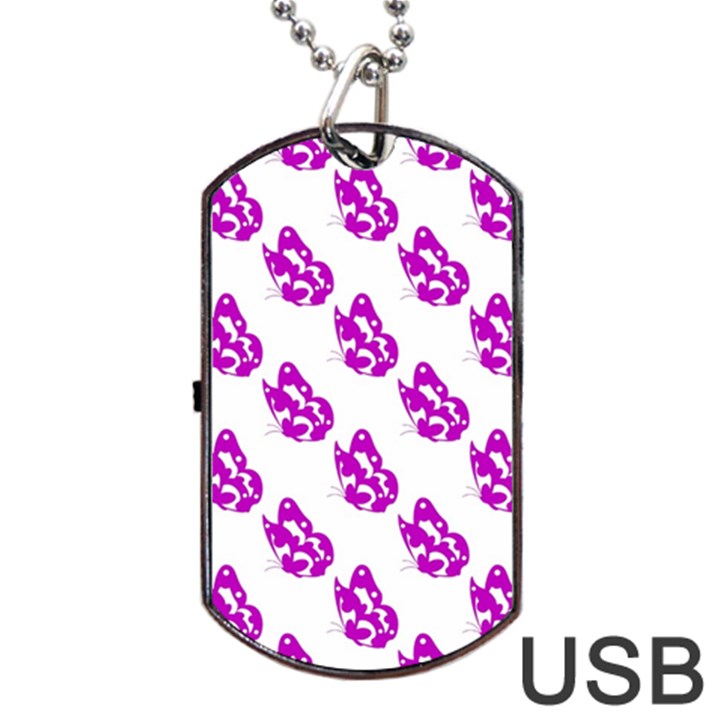 Purple Butterflies On Their Own Way  Dog Tag USB Flash (One Side)