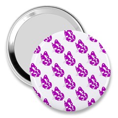 Purple Butterflies On Their Own Way  3  Handbag Mirrors by ConteMonfrey