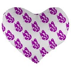 Purple Butterflies On Their Own Way  Large 19  Premium Heart Shape Cushions by ConteMonfrey