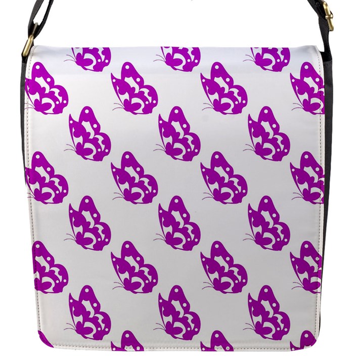 Purple Butterflies On Their Own Way  Flap Closure Messenger Bag (S)