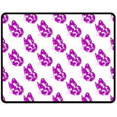 Purple Butterflies On Their Own Way  Two Sides Fleece Blanket (medium) by ConteMonfrey