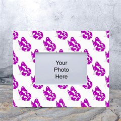 Purple Butterflies On Their Own Way  White Tabletop Photo Frame 4 x6  by ConteMonfrey