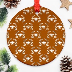 Brown Golden Bees Ornament (round) by ConteMonfrey