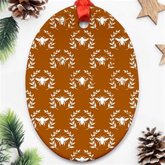 Brown Golden Bees Ornament (oval)