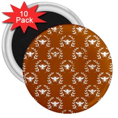 Brown Golden Bees 3  Magnets (10 Pack)  by ConteMonfrey