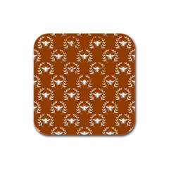 Brown Golden Bees Rubber Square Coaster (4 Pack) by ConteMonfrey