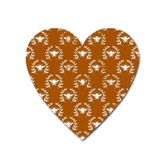 Brown Golden Bees Heart Magnet by ConteMonfrey