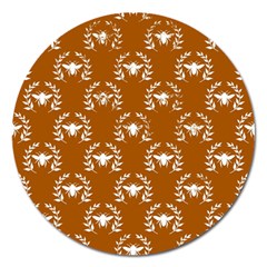 Brown Golden Bees Magnet 5  (round) by ConteMonfrey