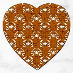 Brown Golden Bees Jigsaw Puzzle (heart) by ConteMonfrey