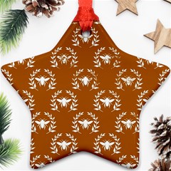 Brown Golden Bees Star Ornament (two Sides)