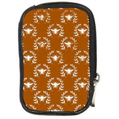 Brown Golden Bees Compact Camera Leather Case by ConteMonfrey