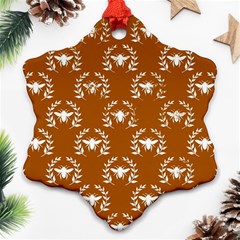 Brown Golden Bees Ornament (snowflake) by ConteMonfrey