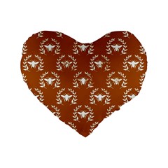 Brown Golden Bees Standard 16  Premium Heart Shape Cushions by ConteMonfrey