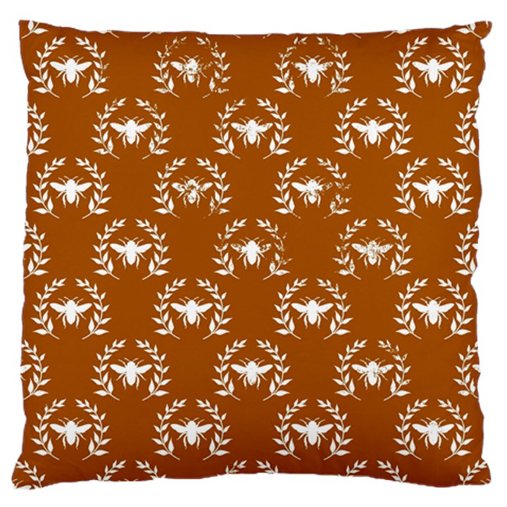 Brown Golden Bees Standard Premium Plush Fleece Cushion Case (Two Sides)