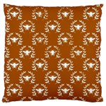 Brown Golden Bees Standard Premium Plush Fleece Cushion Case (Two Sides) Back