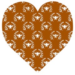 Brown Golden Bees Wooden Puzzle Heart by ConteMonfrey