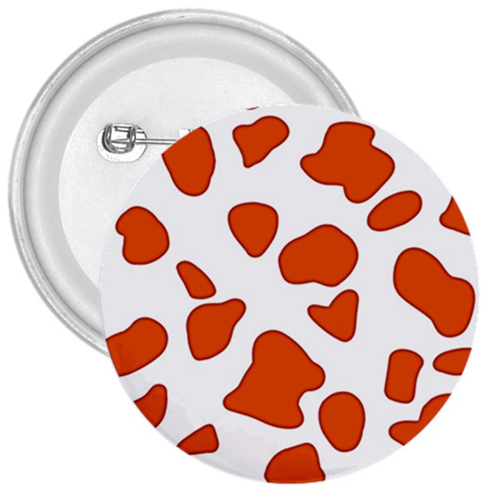 Orange Cow Dots 3  Buttons