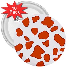 Orange Cow Dots 3  Buttons (10 Pack)  by ConteMonfrey