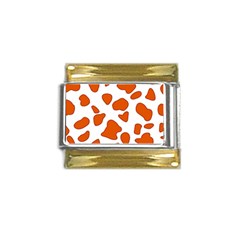 Orange Cow Dots Gold Trim Italian Charm (9mm) by ConteMonfrey