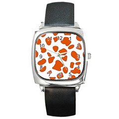 Orange Cow Dots Square Metal Watch by ConteMonfrey