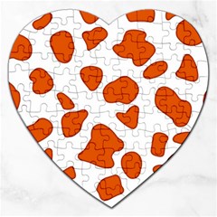 Orange Cow Dots Jigsaw Puzzle (heart) by ConteMonfrey