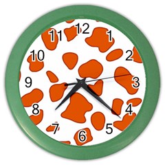 Orange Cow Dots Color Wall Clock by ConteMonfrey