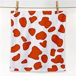 Orange Cow Dots Face Towel Front