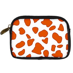 Orange Cow Dots Digital Camera Leather Case by ConteMonfrey