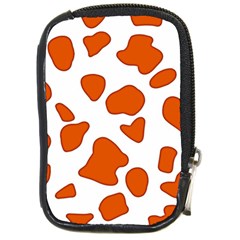 Orange Cow Dots Compact Camera Leather Case by ConteMonfrey