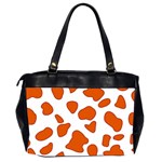 Orange Cow Dots Oversize Office Handbag (2 Sides) Back