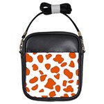 Orange Cow Dots Girls Sling Bag Front