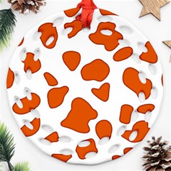 Orange Cow Dots Ornament (round Filigree) by ConteMonfrey