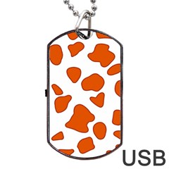 Orange Cow Dots Dog Tag Usb Flash (two Sides) by ConteMonfrey