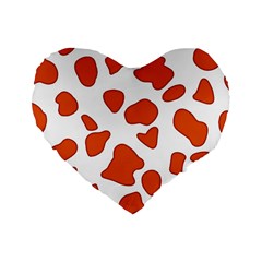 Orange Cow Dots Standard 16  Premium Heart Shape Cushions by ConteMonfrey