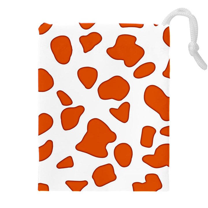 Orange Cow Dots Drawstring Pouch (5XL)