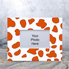 Orange Cow Dots White Tabletop Photo Frame 4 x6  by ConteMonfrey