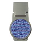 Animal Print - Blue - Leopard Jaguar Dots Small  Money Clips (Round)  Front