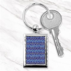 Animal Print - Blue - Leopard Jaguar Dots Small  Key Chain (rectangle) by ConteMonfrey