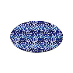 Animal Print - Blue - Leopard Jaguar Dots Small  Sticker Oval (100 Pack) by ConteMonfrey