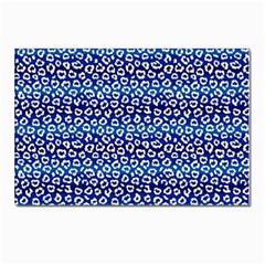 Animal Print - Blue - Leopard Jaguar Dots Small  Postcards 5  X 7  (pkg Of 10) by ConteMonfrey