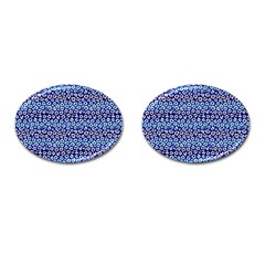 Animal Print - Blue - Leopard Jaguar Dots Small  Cufflinks (oval) by ConteMonfrey