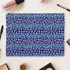 Animal Print - Blue - Leopard Jaguar Dots Small  Cosmetic Bag (xl) by ConteMonfrey