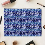 Animal Print - Blue - Leopard Jaguar Dots Small  Cosmetic Bag (XL) Back