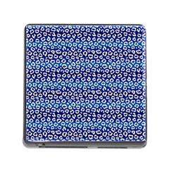 Animal Print - Blue - Leopard Jaguar Dots Small  Memory Card Reader (square 5 Slot) by ConteMonfrey