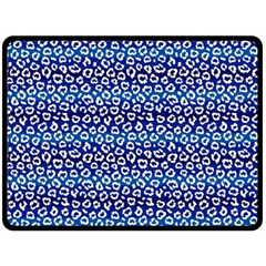 Animal Print - Blue - Leopard Jaguar Dots Small  Fleece Blanket (large) by ConteMonfrey