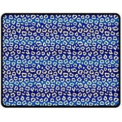 Animal Print - Blue - Leopard Jaguar Dots Small  Fleece Blanket (Medium)