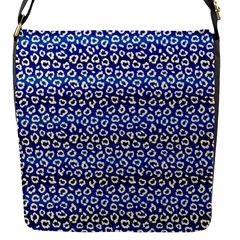 Animal Print - Blue - Leopard Jaguar Dots Small  Flap Closure Messenger Bag (S)