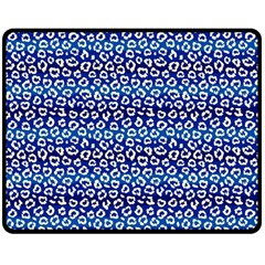 Animal Print - Blue - Leopard Jaguar Dots Small  Two Sides Fleece Blanket (medium) by ConteMonfrey