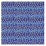 Animal Print - Blue - Leopard Jaguar Dots Small  Square Satin Scarf (36  x 36 ) Front